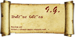 Ihász Géza névjegykártya