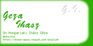 geza ihasz business card