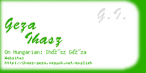 geza ihasz business card